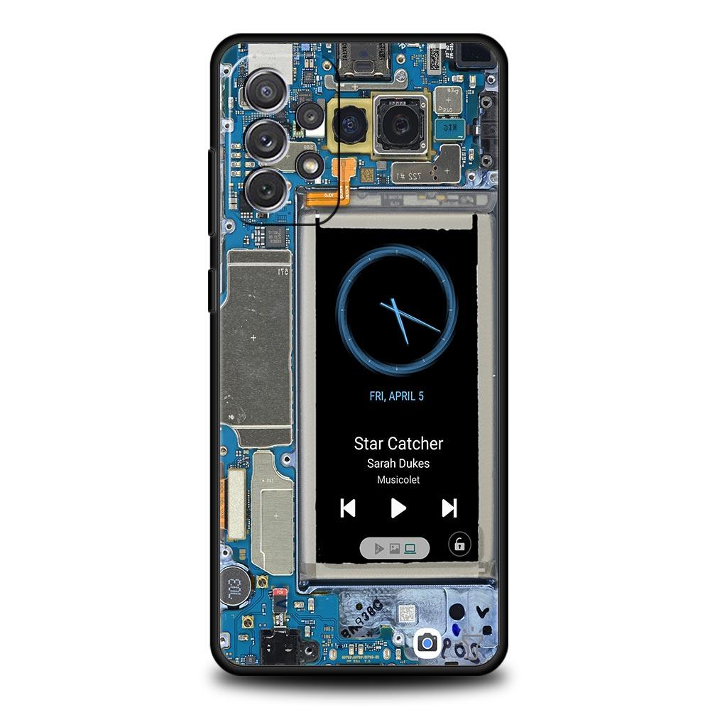 Чехол с рисунком печатной платы для Samsung Galaxy A55 A35 A17 A07 A15 A13 A25 A51 A71 A72 A73 A32 A52 A52S A41 Мягкий ТПУ