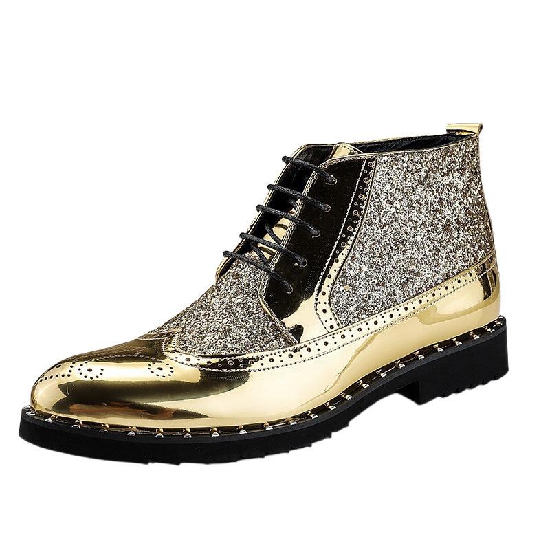 Мужские кожаные ботинки с высоким голенищем, весна и осень 2025, ботинки Мартина, деловая повседневная обувь, обувь для мужчин-парикмахеров ночного клуба, внешнеторговые зеркальные короткие