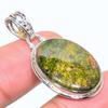 Natural Unakite Gemstone Handmade 925 Solid Sterling Silver Pendant 1.62" n4Y48