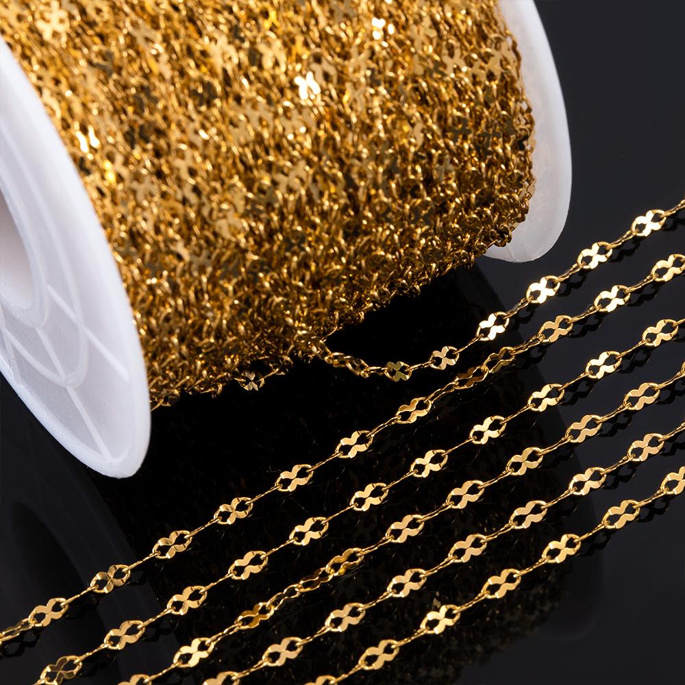 1Meter Fahsion Necklace Chain Stainless Steel 8 Shape Cross Double Loop Link Chain DIY Handmade Bracelet Material Jewelry Making