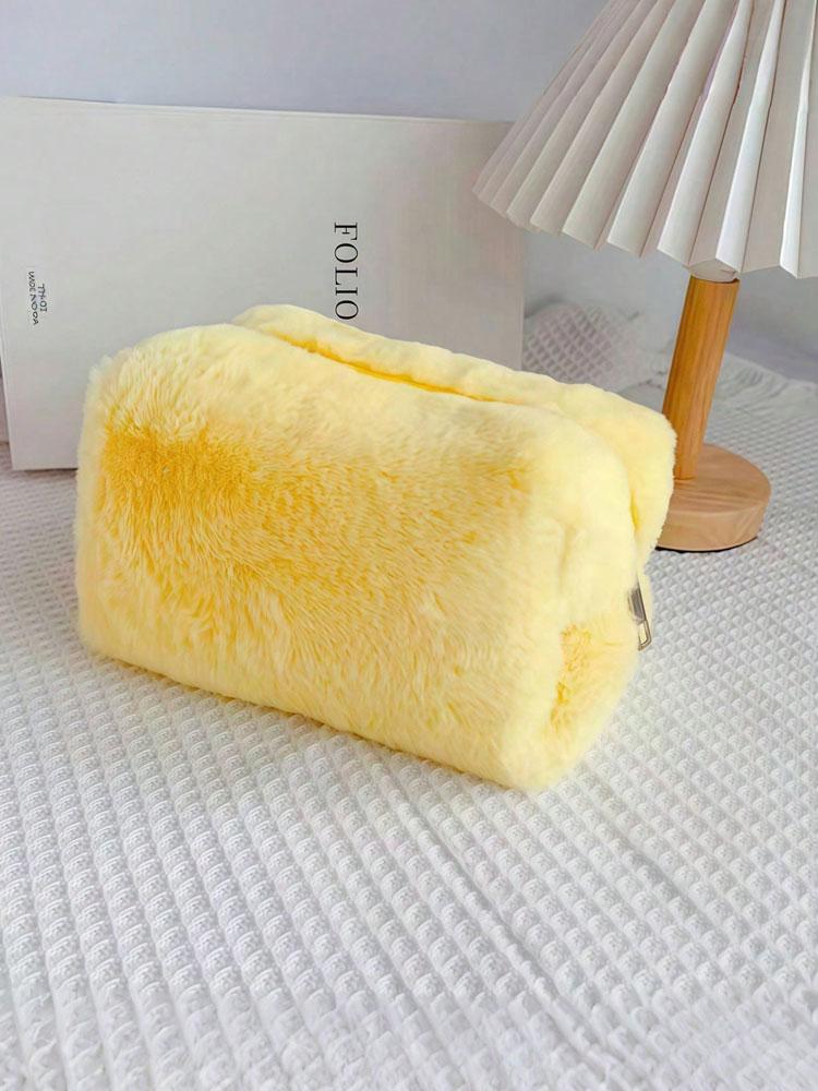 1 шт. плюшевая косметичка, маленький дизайн, милая, изысканная, удобная сумка для хранения, большая вместимость, многослойная сумка