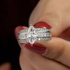 Marquise Crystal Cubic Zirconia Rings Luxury Wedding Accessories for Women Modern Fashion Design Female Jewelry Hot Sale