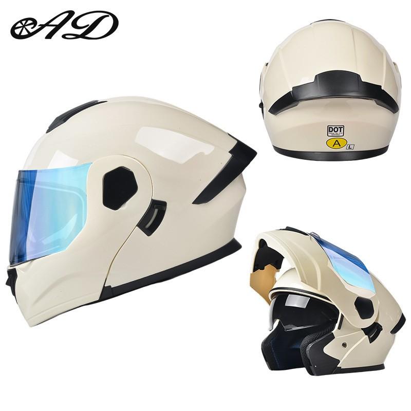 Full Face Motorcycle Helmet With Flip-Up Visor Men Women All Season ABS Safety Certified 3C DOT