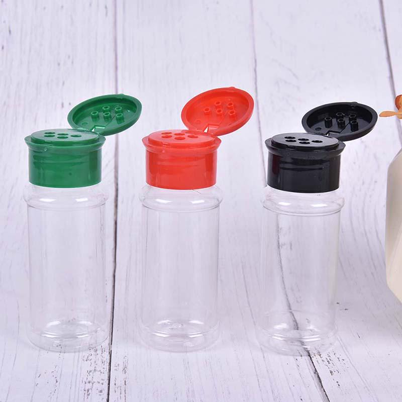 5Pc Plastic Spice Salt Pepper Shakers Seasoning Jar Bbq Condiment Vinegar Bottle
