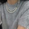 Korean Jewelry Pearl Necklace Double Layered Pearl Chain Choker Elegant Pearl Chain Beads  Party