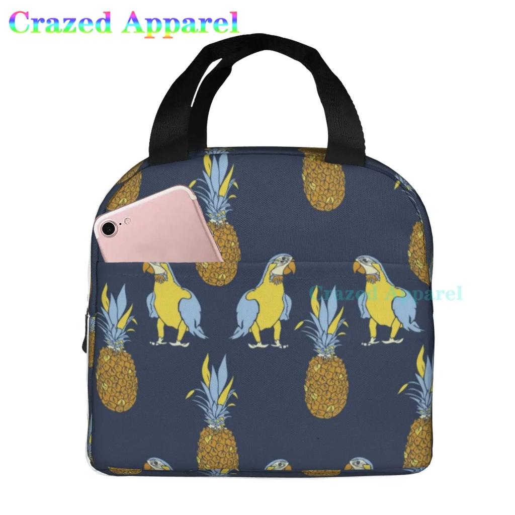 Окрашенные попугаи птицы сливовое дерево ткань Оксфорд сумка для обеда сумка-тоут ланч-бокс многоразовый органайзер сумка для унисекс рыбалка пикник
