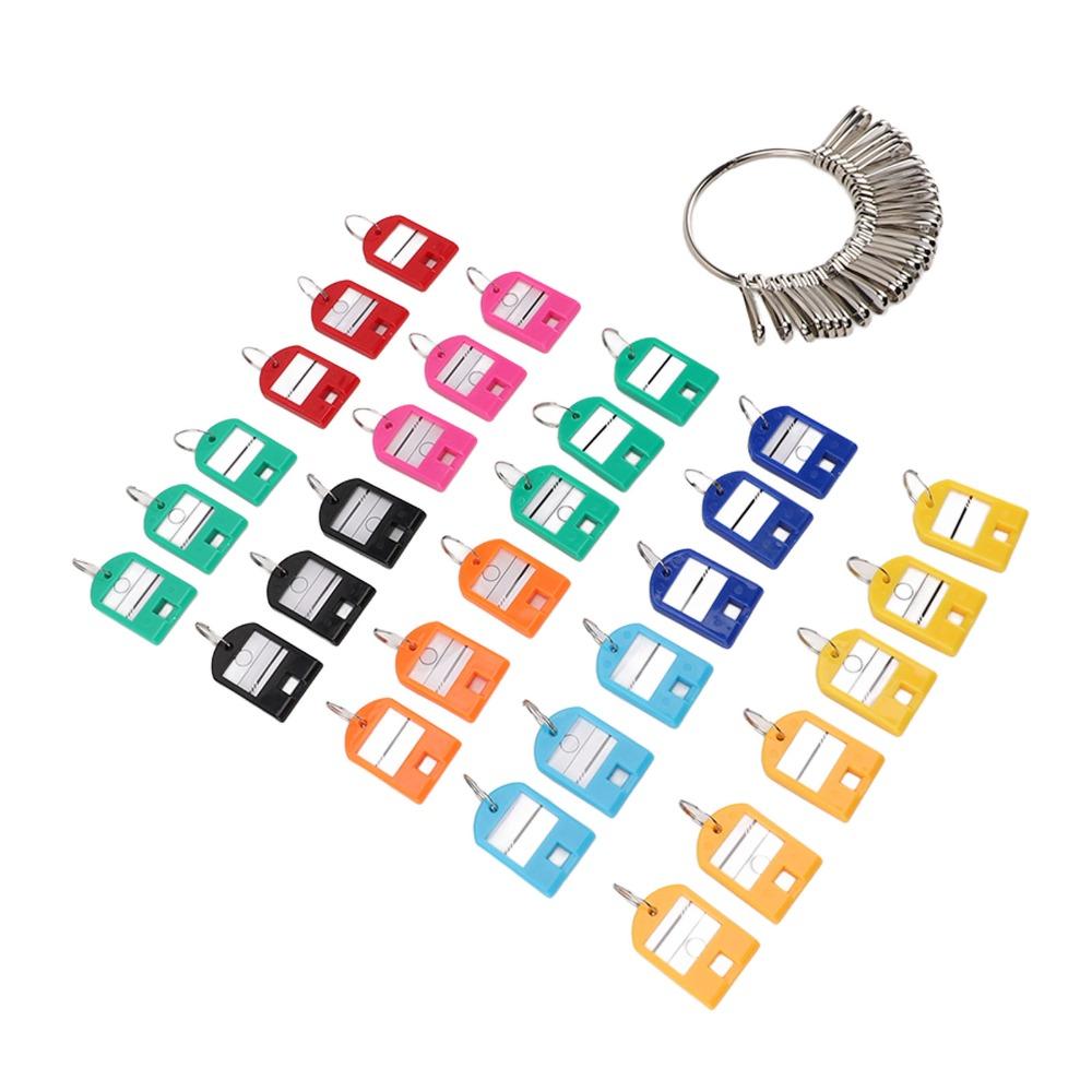 30pcs Plastic Material Keychain Portable Key Tags Multi Keys Holder Key Labels Houses