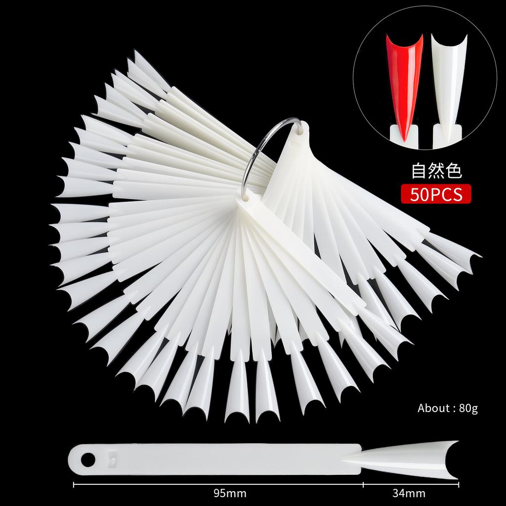 Образцы для нейл-арта, 50 шт., веерная цветовая карта, демонстрационная доска для отработки образцов лака для ногтей, клей для лака