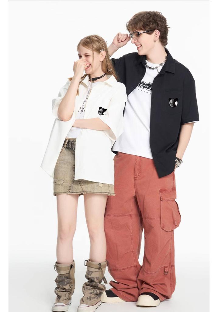 Hello Hipanda, Panda Simple Daily Cool Breathable Loose Shirt Couple