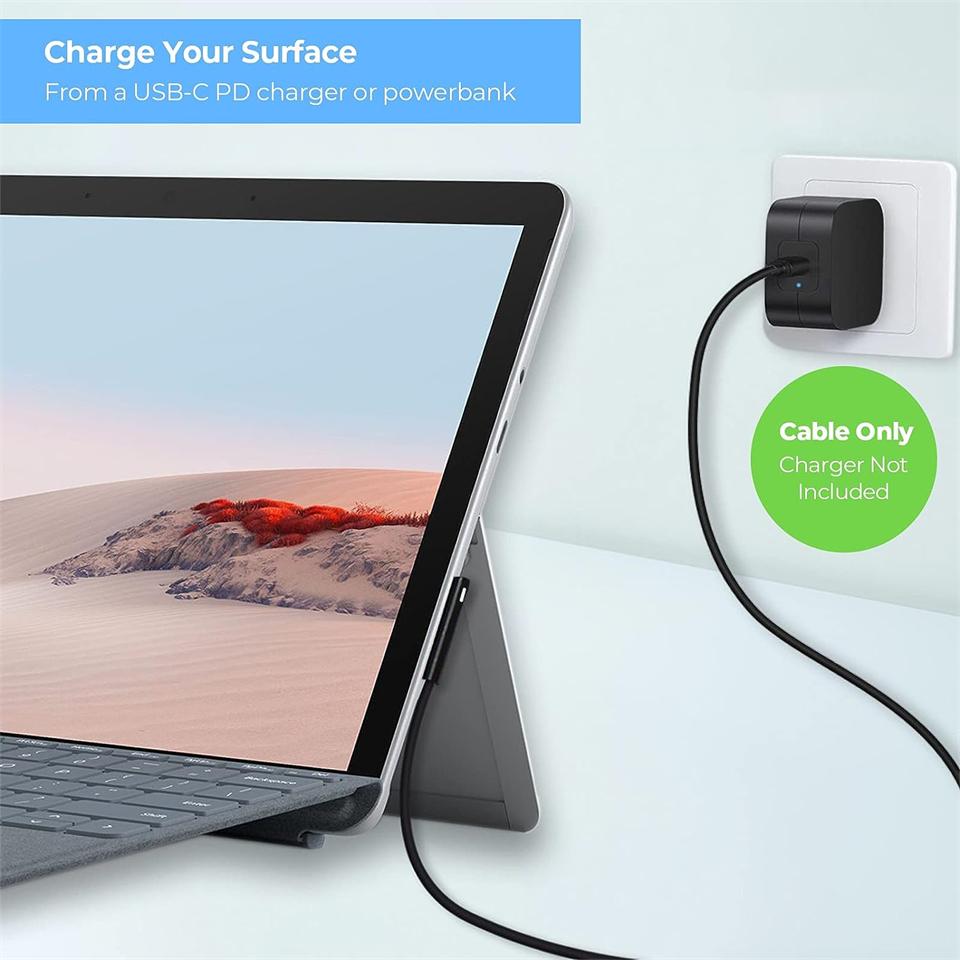 Кабель питания USB Type C с быстрой зарядкой PD 65 Вт для Microsoft Surface Pro 7 3 4 5 6 15 В 3 А Зарядное устройство для планшета Кабель-адаптер USB C