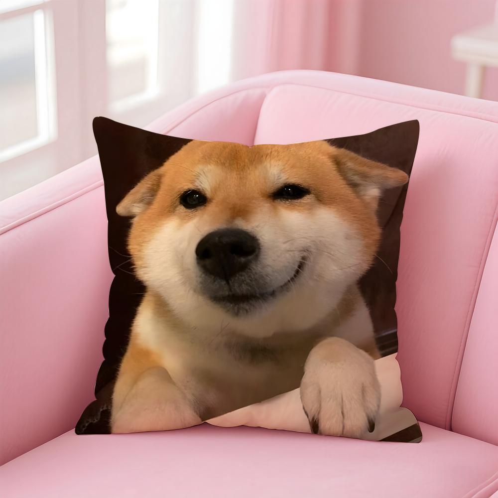Adorable Japanese Animal Dog Art Cute Shiba Inu Cushion Cover Pillow Case Soft Skin Friendly Fabric Concealed Zipper