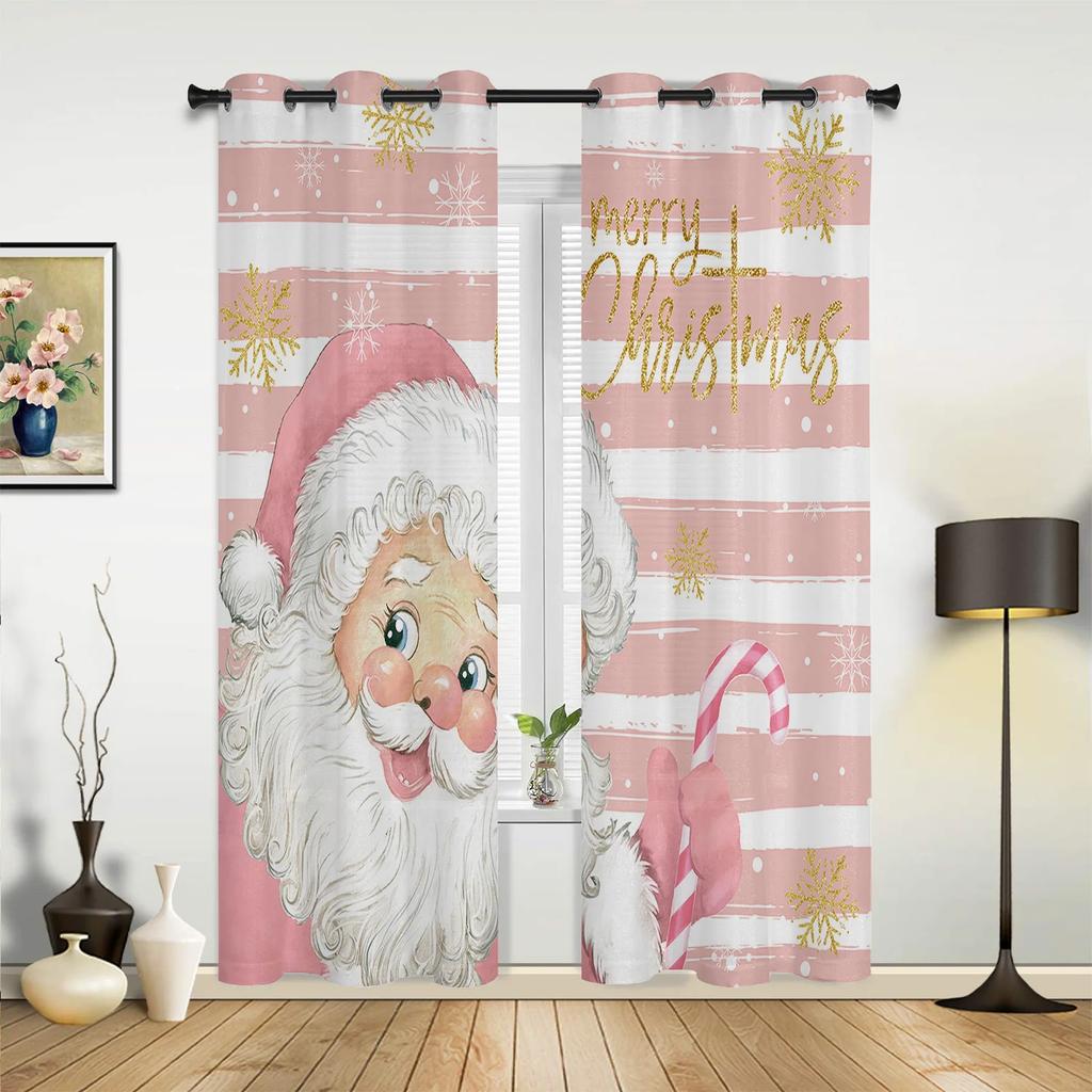 Рождественская Зимняя Снежинка Красные Шторы на Окно Декор Для Дома Спальня Кухня Гостиная Украшение Рождественские Подарки Шторы Navidad