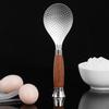 Stainless Steel Rice Spoon Non-Stick Rice Paddle Scoop Large Standing Design Serving Spoon Metal Kitchen Spoon with Wood Handle