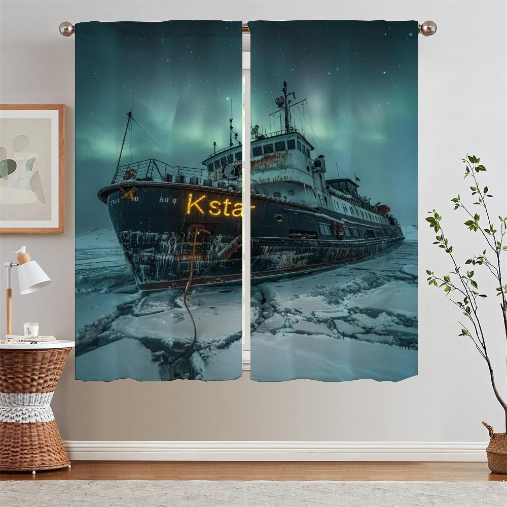 Шторы Marine Aurora Black Out для гостиной, кухни, комплект из 2 шт., чехлы для штор, подхваты для оконных жалюзи, затемняющие шторы