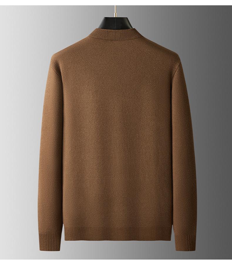 Chubby Handsome Men's Plus Size Round Neck Jacquard Sweater – 2025 Autumn Casual Fashion