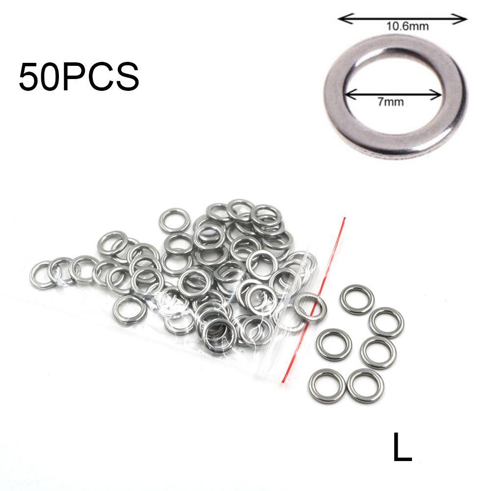 50 шт. высококачественные прочные рыболовные разъемные кольца из нержавеющей стали для рыбалки с поворотным креплением