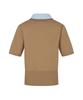 MONDAYFLOW Shirt Layered Knit Top Short Sleeve_Camel