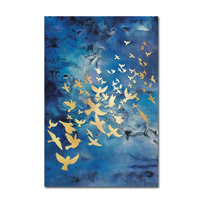 Золотая птица, бабочка, настенное искусство, холст, абстрактная живопись, плакаты на скандинавскую тему и принты, декоративные картины для гостиной, домашний декор