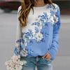 Fall Autumn Women'S Fashion O Neck Long Sleeve T-Shirt Loose Clothes White Melon Seeds Print T Shirt For Girls Street