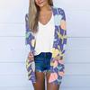 Women's Casual Fashion Floral Print Long Sleeve Mid-Length Cardigan Jacket