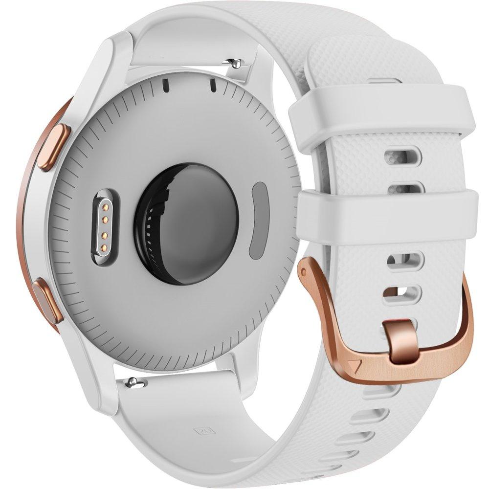 Universal Silicone Strap 20mm, with Gold Buckle, White