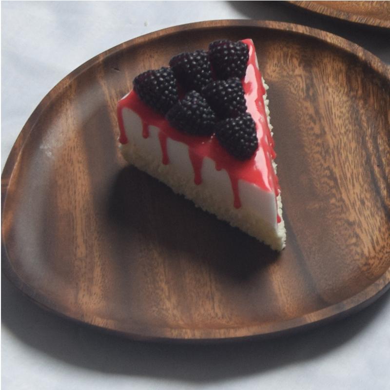 Цельная древесина орехового дерева, неправильная овальная посуда для фруктов, твердая древесина, десертная обеденная тарелка, блюдце, чайный поднос, набор посуды