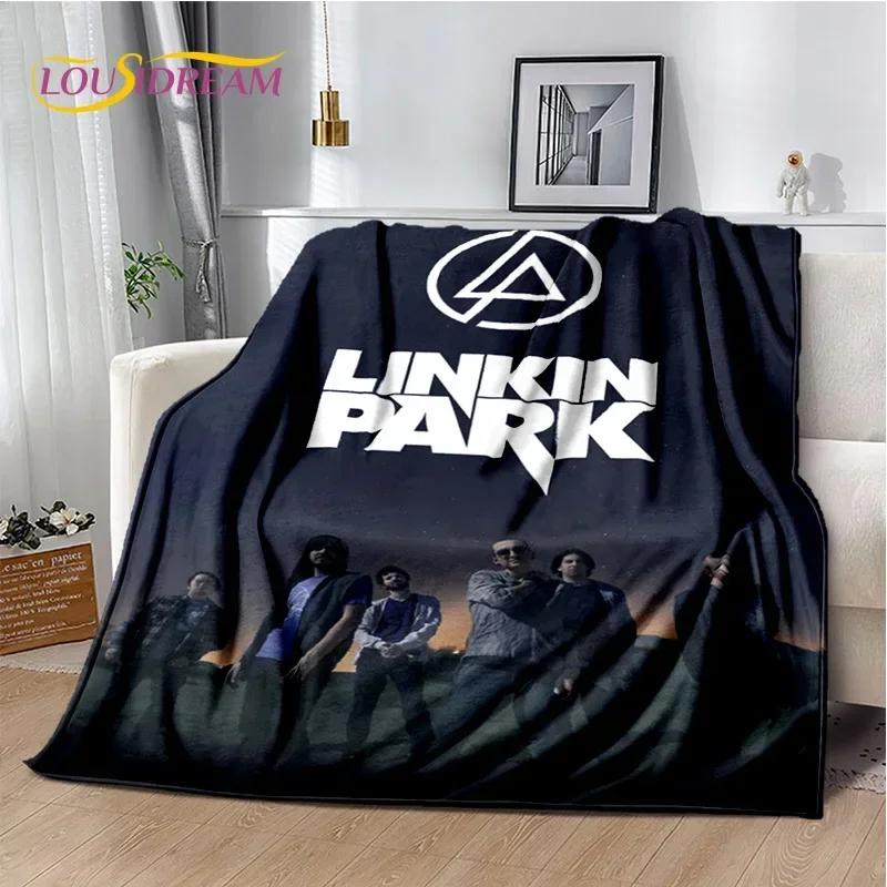 Retro Linkin Park D Flannel Throw Blanket for Bed Sofa Picnic Perfect for Outdoor Leisure and Gifting