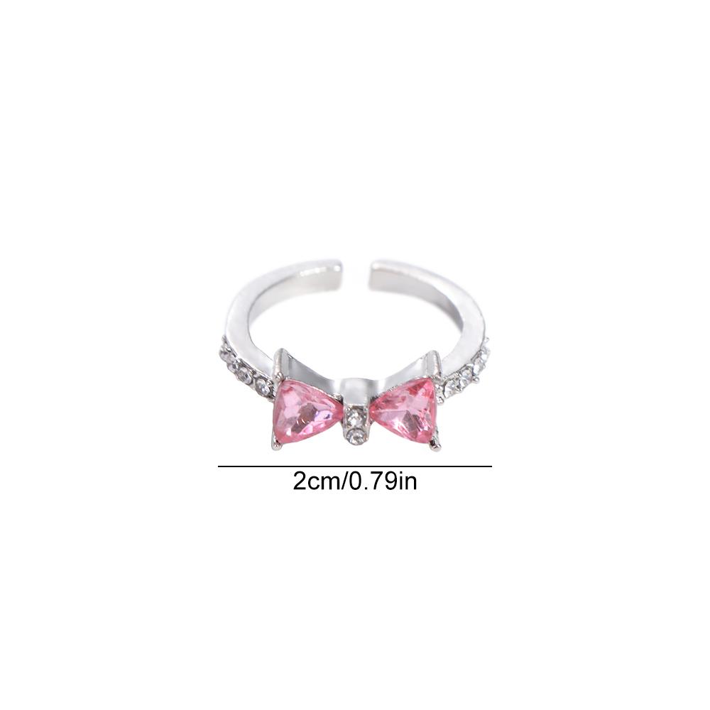 Pink Bow-tie Ring Adjustable Bowknot Opening Ring Beauty Bowknot Finger Ring  Girls