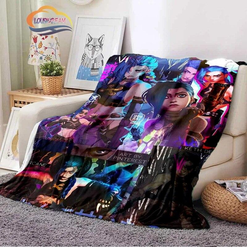 Мультяшное одеяло Rage Laurie Jinx, фланелевое теплое мягкое плюшевое покрывало для дивана-кровати, удобное зимнее одеяло для девочек