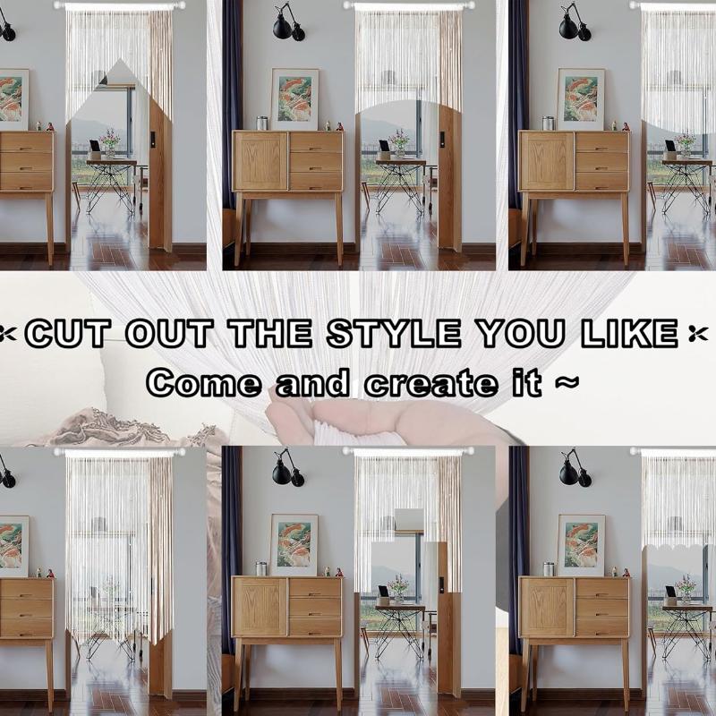 Шторы-нити, блестящие шторы с бахромой для окна 39 X 79 дюймов, разделительная полоса для двери, кисточка для свадьбы, гостиной, ванной, кофейни(шампанское)