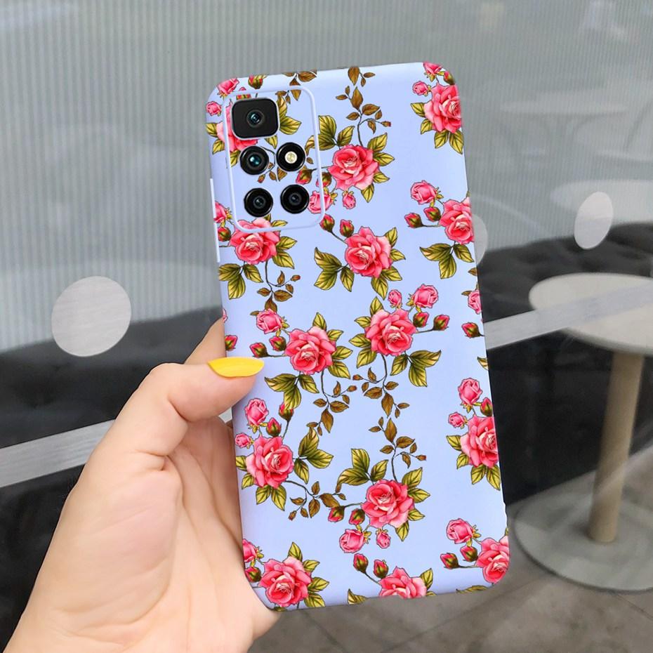 Case For Redmi 10 2022 Stylish Girl Flower Painted Cover For Xiaomi Redmi 10 Coque Fundas Redmi10 4G Soft Silicone Bumper