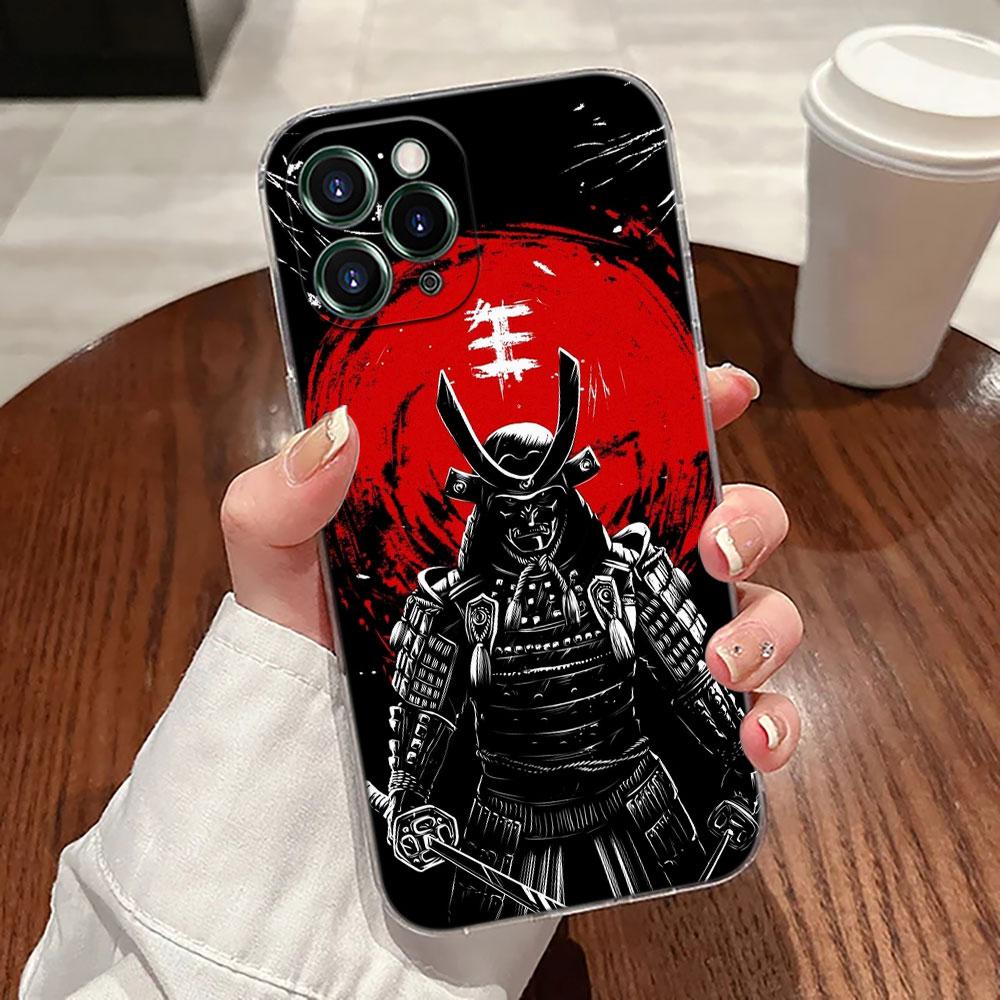 Японское искусство Самурай Ниндзя Прозрачный Чехол Для Apple iPhone 17 16 15 14 13 12 11 Pro Max Plus 16E 17Air 17Pro Чехол для Телефона Funda