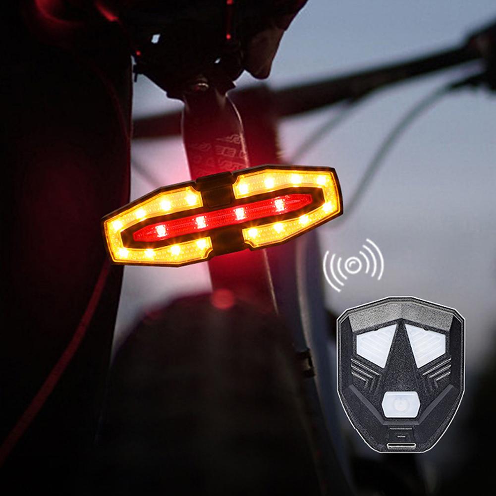 1-5Pcs Bike Tail Light Rechargeable Cycling Back Light with Turn Signals Wireless Remote Control Warning Cycling Light for Night