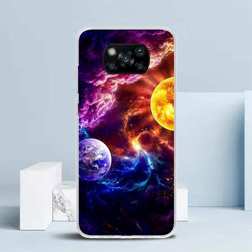 Earth Stars Space Phone Case For Xiaomi Poco F7 Ultra X5 X6 X7 Pro M7 Redmi 15C 15 13C 13 12C 12 10C 10 10A 9 9C 9A 9T Cover Poc
