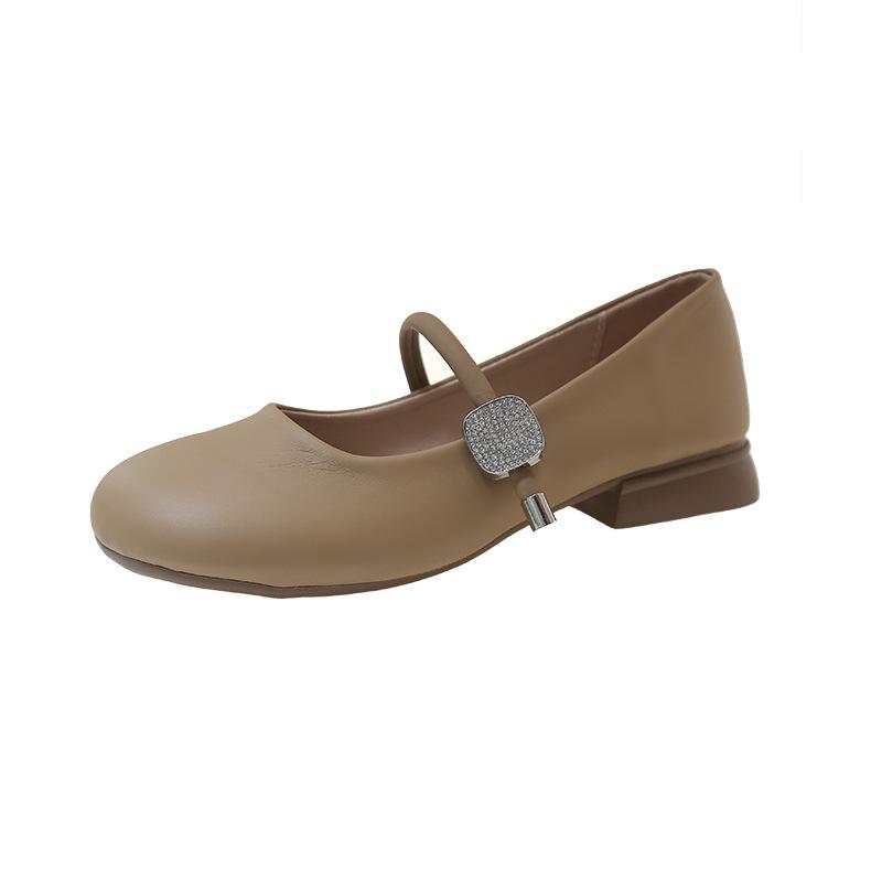 Туфли Мэри Джейн Женские однобортные туфли на толстом каблуке Весна и осень Нежные с юбкой Небольшой вырез Мягкая подошва Соевые бобы Женские туфли Модные женские туфли