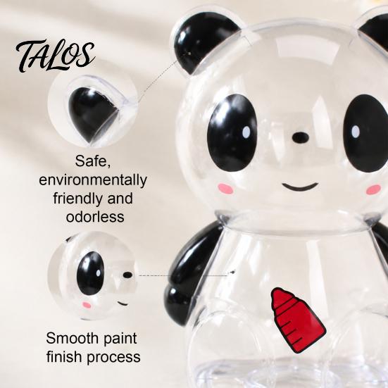 Break Resistant Piggy Bank Clear Panda for Kids, Plastic Cash Coin Bank, Money Saving Jar Box Decoration, Christmas Birthday Girls Boys