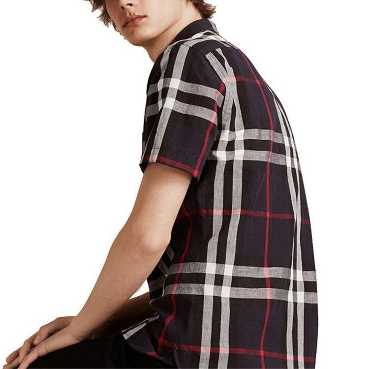 Burberry Рубашки Мужские Темно-синяя С воротником Умеренная Рубашка 40154301