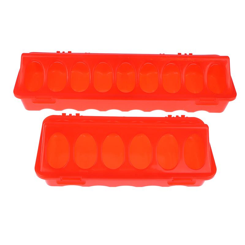 1Pc Double Row 12/18 Holes Poultry Ground Feeder Plastic Clamshell Feeding Chicken Groove Farm Breeding Supplies