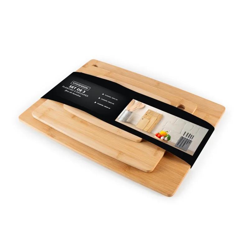 Kitchencook - Les Planches - Lot De 3 Planches à Découper En Bambou - 3 Tailles