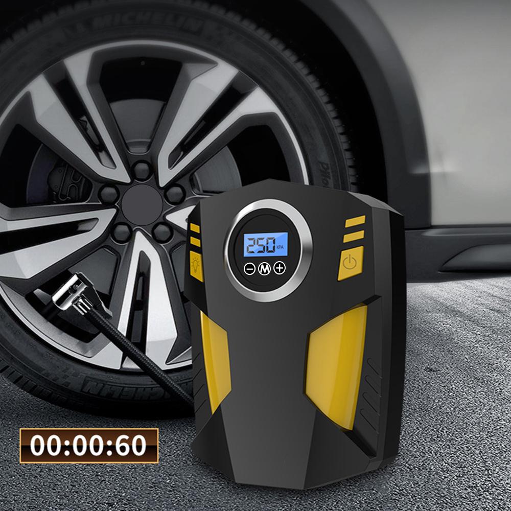 Digital Air Compressor for Car Auto Pump Portable Tire Inflator with LED Light DC 12V