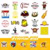 50 Yellow Baseball Stickers Shein Waterproof Cartoon Sports Ball Skateboard Softball Stickers