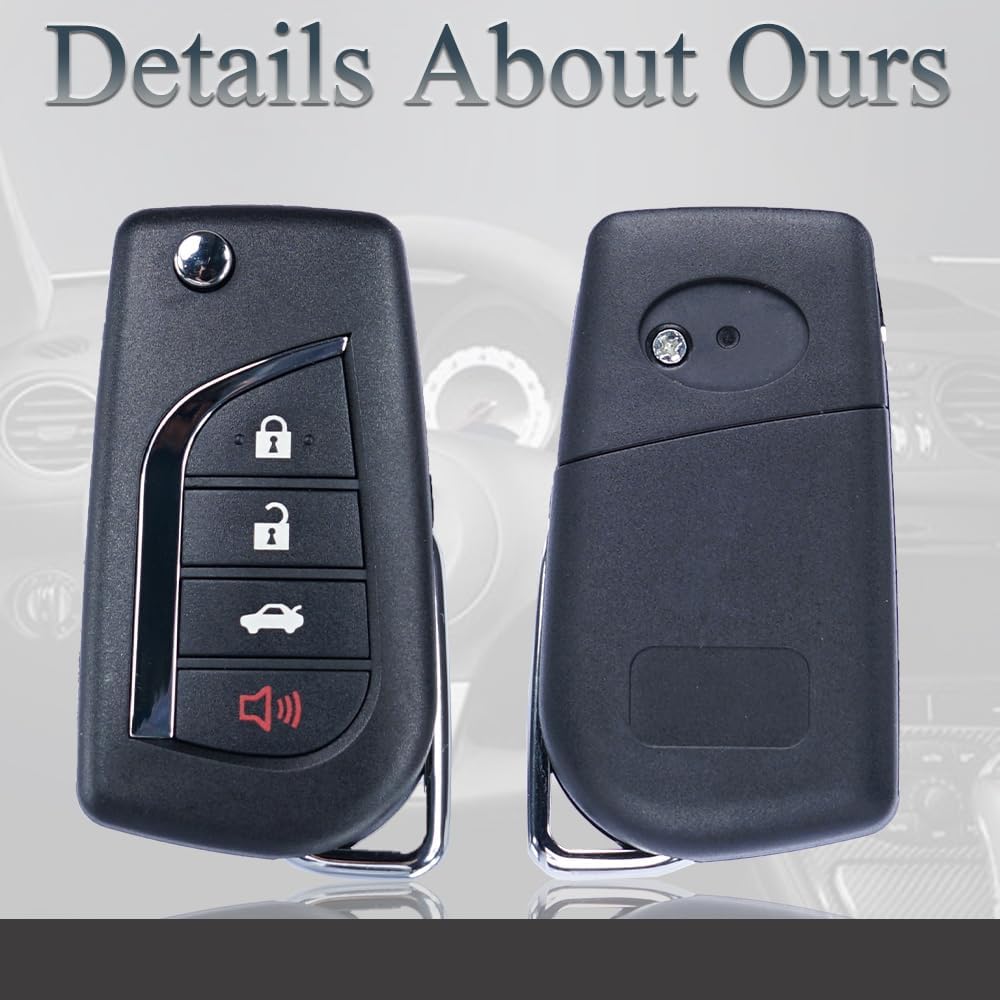 Брелок для ключей подходит для Toyota Camry Corolla 2018 Замена складного ключа с дистанционным управлением без ключа FCC ID: HYQ12BFB № детали:89070-06790 4-кнопочный H-чип