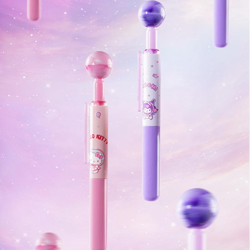 Серия Sanrio Planet Вращающаяся Черная Быстросохнущая Шариковая Ручка для Детей 0.5мм