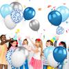 Воздушный шар сине-белого цвета, 30 штук, воздушные шары, сине-белые латексные шары, украшение на день рождения, синие шары с конфетти, металлизированные серебристые шары с синим гелием