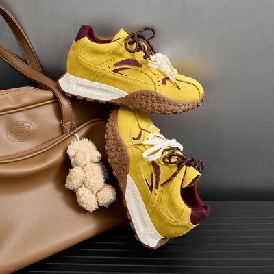 Версия из коровьей кожи~ внутренняя высота увеличивается см толстая подошва кожаные женские туфли новые папины кроссовки повседневная обувь