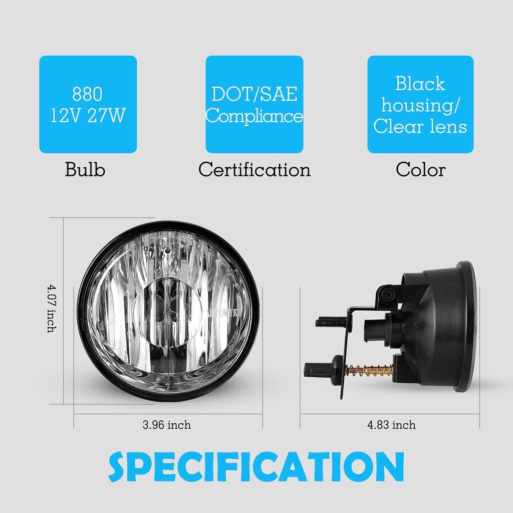 AUTOWIKI Fog Lights Fit For 2000-2006 Chevy Tahoe Z71, 2004-2006 Chevy Suburban 1500 Z71, 1997-2003 Pontiac Grand Prix, 2000-2005 Pontiac Sunfire
