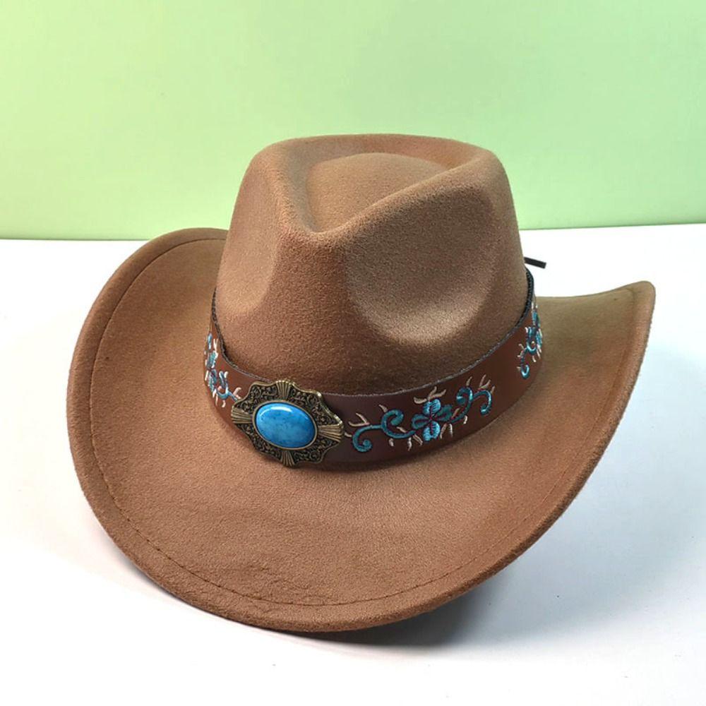 Adjustable Cowgirl Hat Shapeable Wide Brim Western Hat Trendy Cowboy Hat for Men and Women