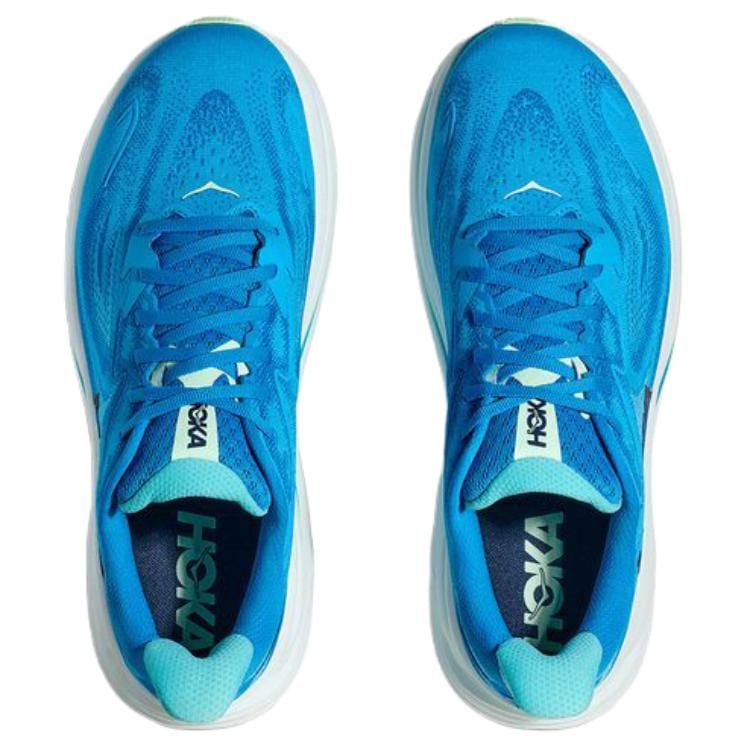 HOKA One One CLIFTON 10 Низкие Повседневные Кроссовки для Бега на Длинные Дистанции Мужские Синие Широкая Посадка 1162032-HSK
