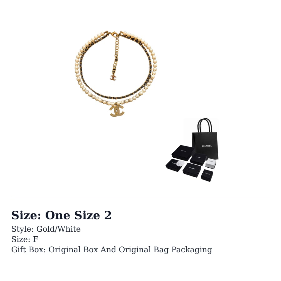 CHANEL Necklaces Unisex Gold/White ABE729B18632NAAOL