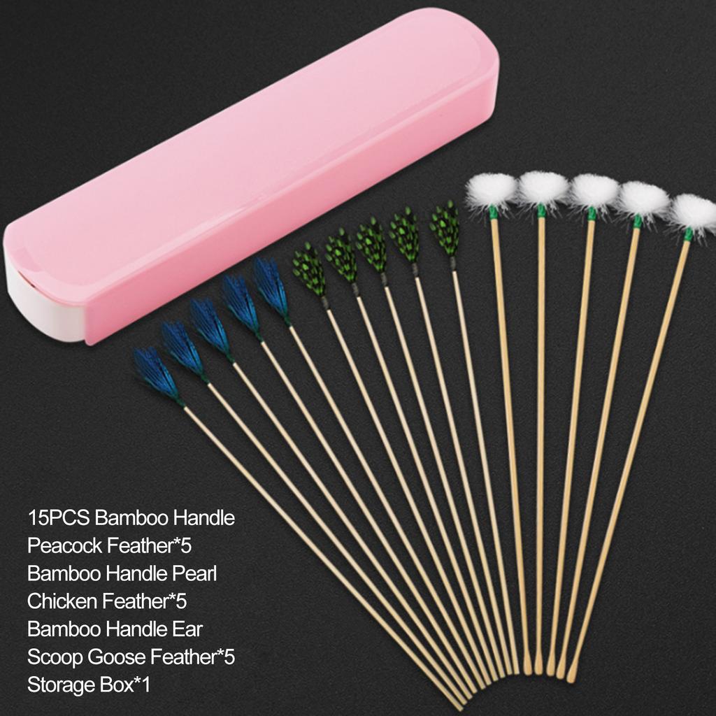 Набор для массажа ушей, набор для чистки ушной серы, гусиное перо, нержавеющая сталь, средство для удаления воска для ушей, светящийся ухо